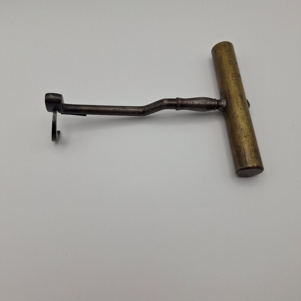 Vintage Dental Key Claw Brass T-Handle Extractor Tool - Collectible Dental Tool